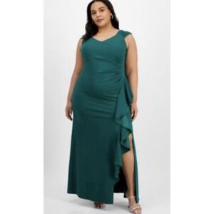 Alex Evenings Plus Size Ruched Ruffled Gown Jade Size 22W $219